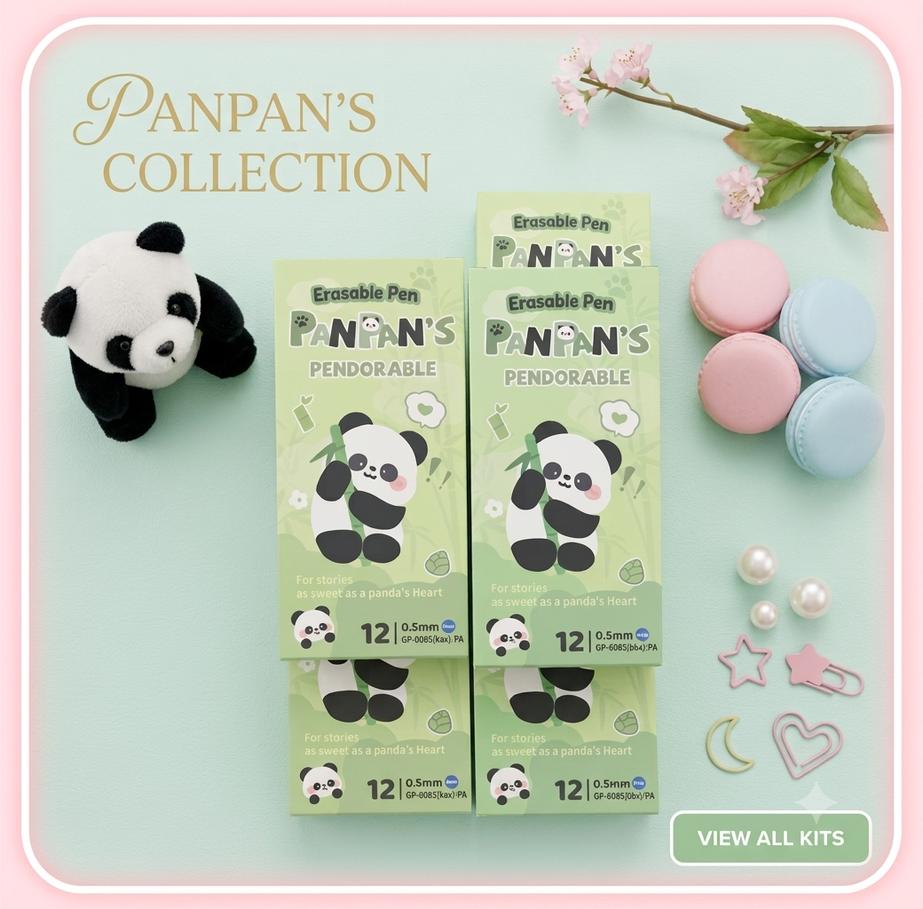 Panda erasable gel pen 12 pens in one pack