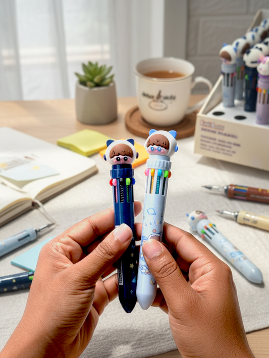 Multi Color Character Topper Ballpoint 10 in 1 pen