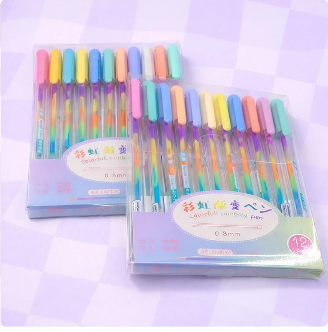 Rainbow ink pen 12pcs