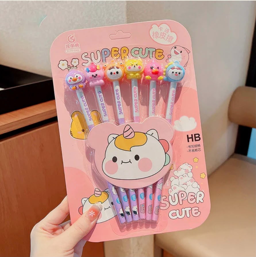 Super cute pencil with erasers