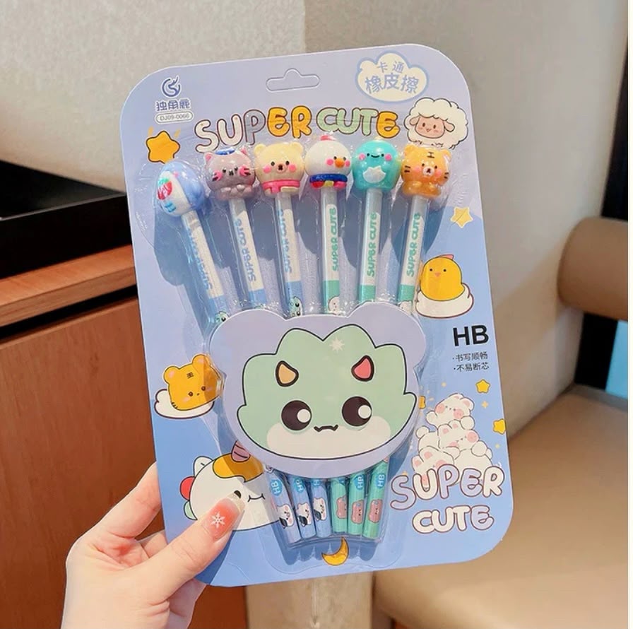 Super cute pencil with erasers