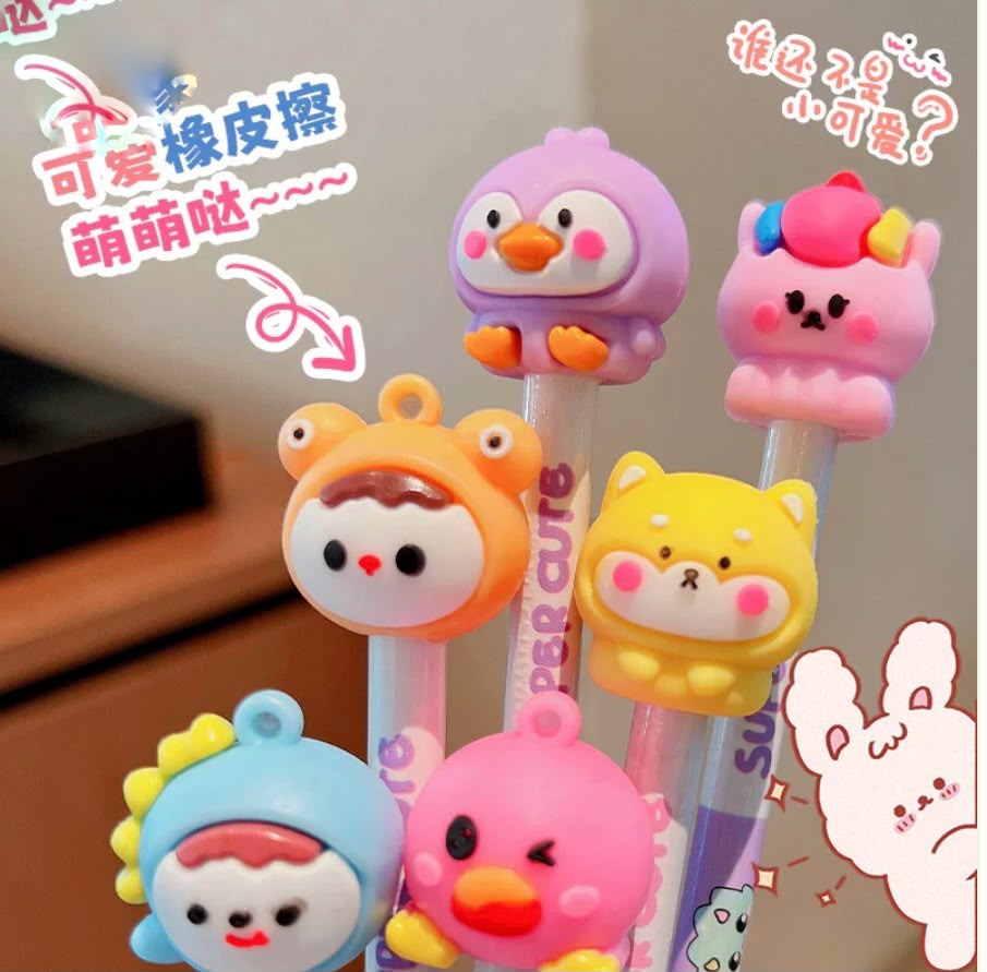 Super cute pencil with erasers