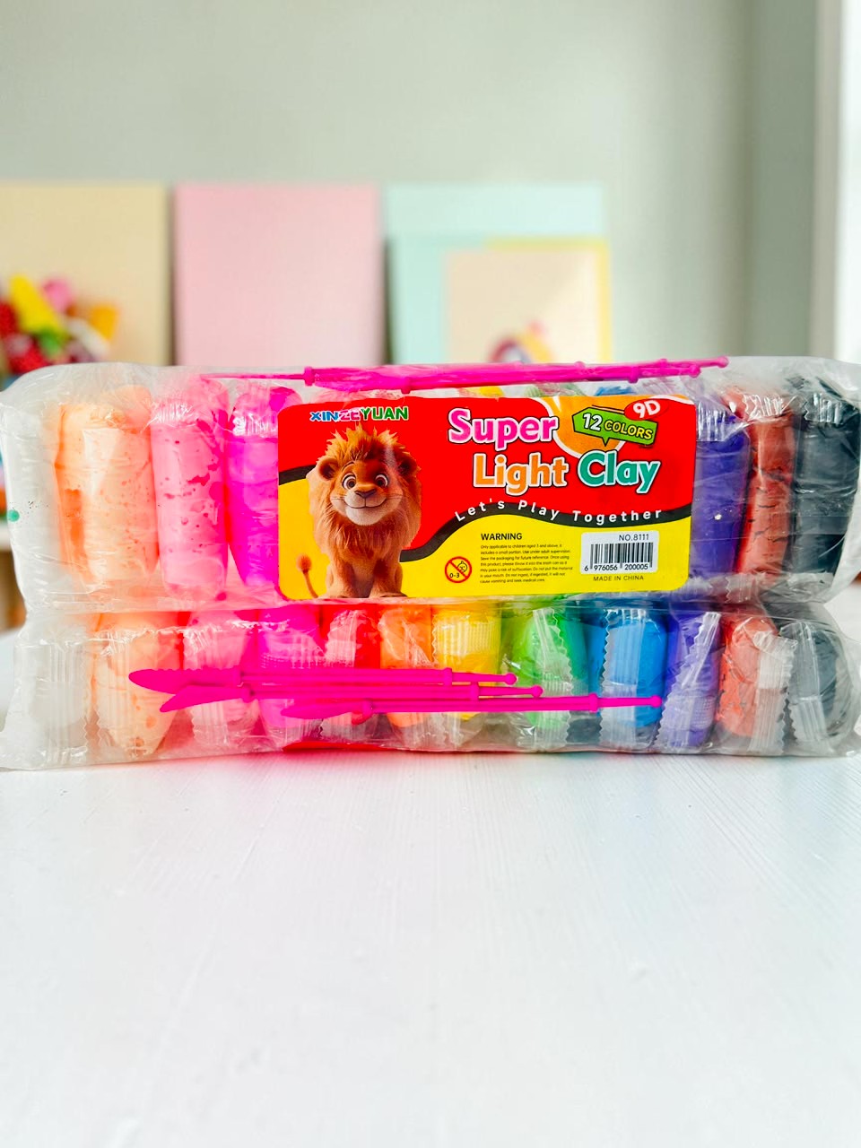 Miso station 12-color super light modeling clay set in clear plastic packaging with included sculpting tools