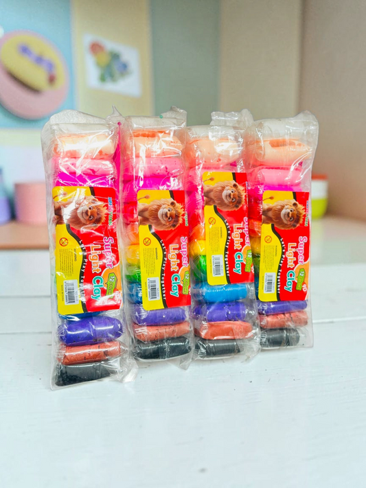 Miso station 12-color super light modeling clay set in clear plastic packaging with sculpting tools included