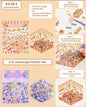 Miso station 3D landscape sticker set with laminated base plate and layered shop-themed character stickers for DIY crafts