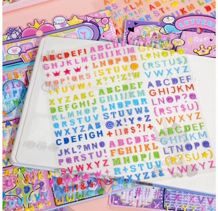 Miso station colorful alphabet letter sticker sheets for journaling and DIY projects with symbols and punctuation