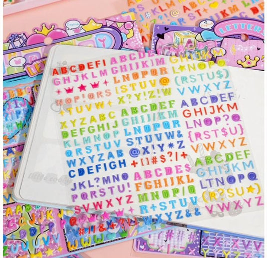 Miso station colorful alphabet letter sticker sheets for journaling and DIY projects with symbols and punctuation