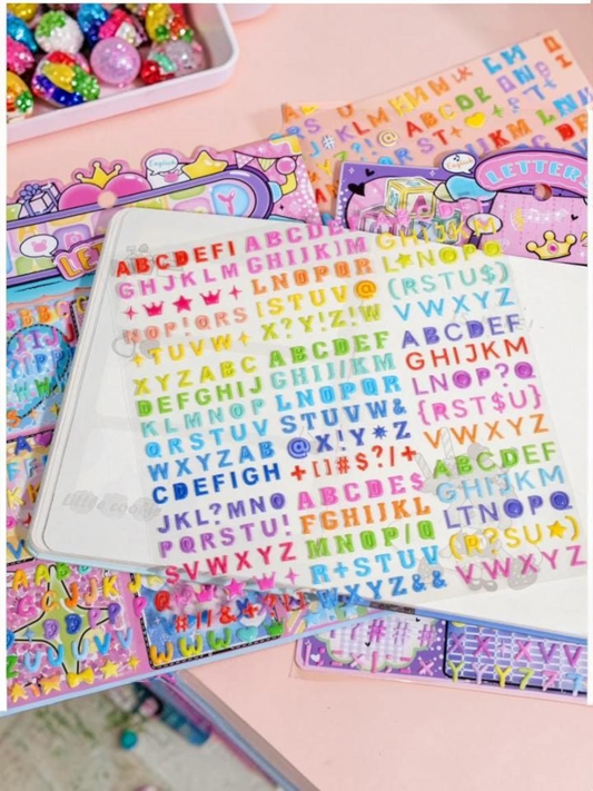 Miso station colorful alphabet letter sticker sheets for journaling and DIY projects with symbols and punctuation