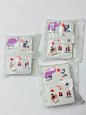 Miso station small folding card holder wallets for kids with white synthetic material and colorful animal prints