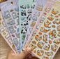 Miso station assorted animal sticker sheets featuring cute cats, pandas, and tigers for journaling and scrapbooking.