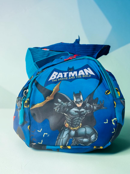 Miso station blue Batman mini backpack for kids with adjustable straps and secure zipper closure