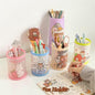 Miso station cartoon folding pen holders in assorted pastel colors with cute character prints on a desk