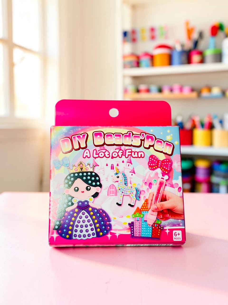 Miso station DIY Beads Pen craft kit box featuring a princess and unicorn design for creative kids art projects