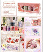 Miso station Yin Street Flower House PET floral sticker rolls in a gift box for scrapbooking and journaling.