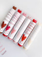 Miso station set of 6 heart-tip highlighters with patterned barrels in soft and vibrant colors for journaling