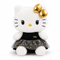 Miso station Hello Kitty plush toy in a black dress with a gold star tulle skirt and metallic gold bow