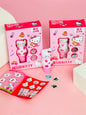 Miso station Hello Kitty compression mold stamp set with pink packaging, stamp tool, and interchangeable designs.