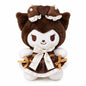 Miso station Kuromi plush toy in brown and cream with a chocolate-inspired dress, satin ribbons, and pearl accents.