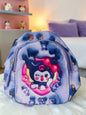 Miso station Kuromi mini sling backpack in purple with vibrant character print and secure zipper closure