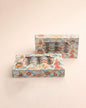 Miso station King-Q Niki and Nimi decorative washi tape set with 20 rolls in a cute pastel illustrated display box
