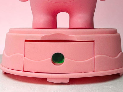 Miso station pink character table lamp base featuring a built-in storage drawer for small desk accessories