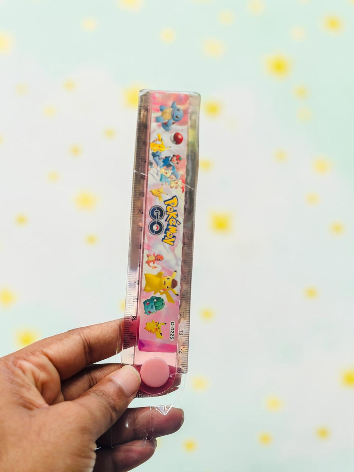 Miso station Pokemon themed folding plastic ruler with colorful character graphics and clear measurement markings