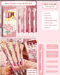 Miso station Rose Poetry Lines 4-pen set featuring floral designs, crystal patches, and soft grips with black ink.