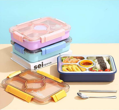 Miso station stainless steel bento lunch boxes in pastel colors with leak-resistant transparent locking lids