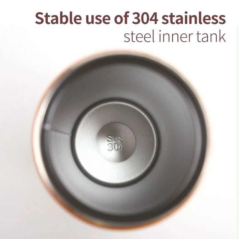 Miso station insulated travel tumbler featuring a durable 304 stainless steel interior tank for hot or cold drinks