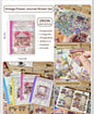 Miso station vintage flower journal sticker set with transparent PET floral designs for scrapbooking and DIY crafts