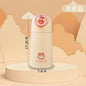 Miso station yellow insulated stainless steel water bottle for kids with a cute PigPig cartoon character motif
