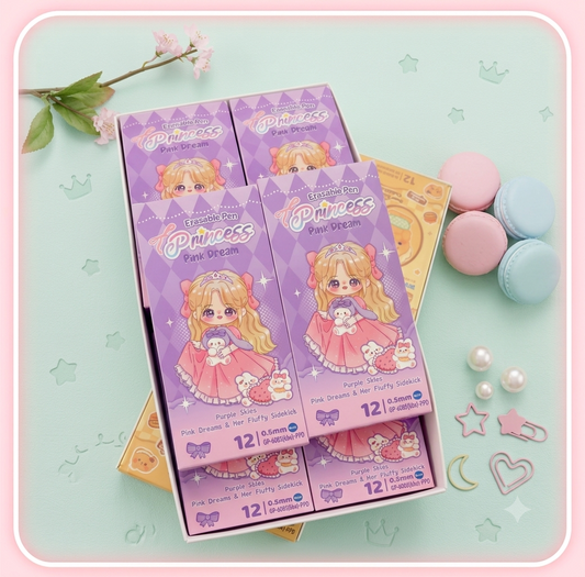 Princess erasable gel pen 12 pens in one pack